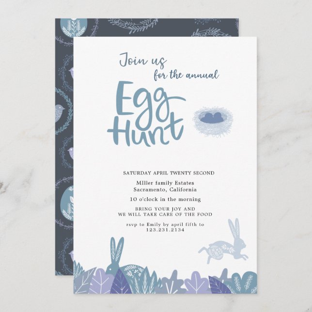 Egg Hunt Pastel Invitation (Front/Back)