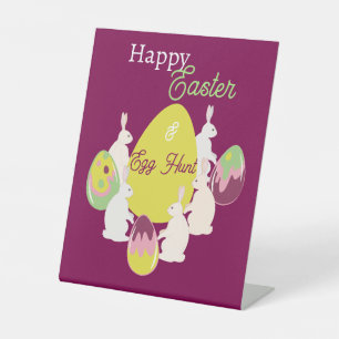 Egg hunt. pedestal sign