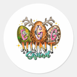 Egg Hunt Squad Classic Round Sticker