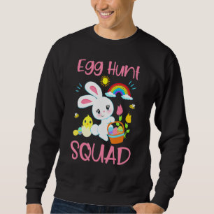 Egg Hunt Squad Funny Easter Bunny Rabbit Christian Sweatshirt