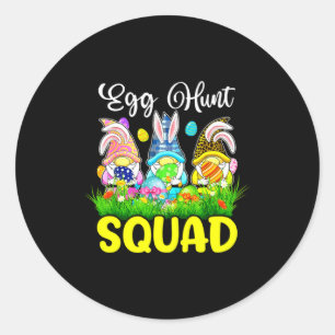 Egg Hunt Squad Gnomes Easter Day Bunny Ears Easter Classic Round Sticker