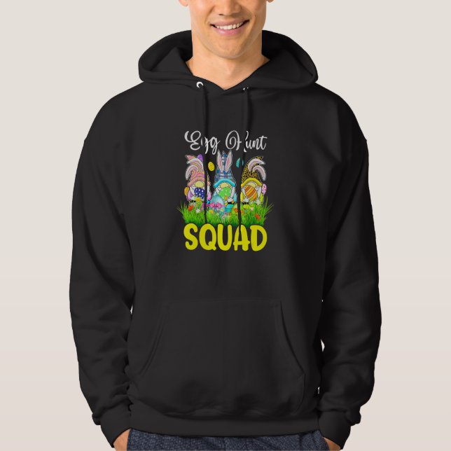 Egg Hunt Squad Gnomes Easter Day Bunny Hoodie (Front)