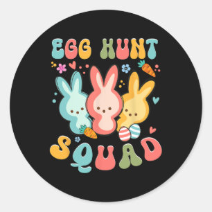 Egg Hunt Squad Hunting Season Funny Easter Day Bun Classic Round Sticker