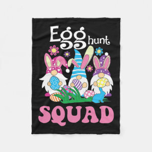 Egg Hunt Squad Hunting Season Funny Easter Day Fleece Blanket