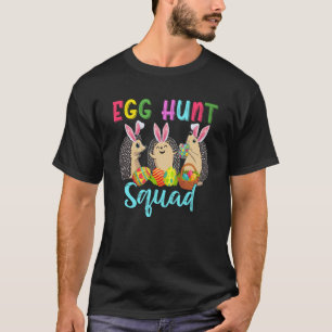 Egg Hunt Squad Three Easter Bunny Hedgehogs Huntin T-Shirt