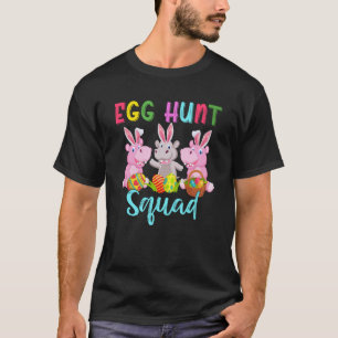 Egg Hunt Squad Three Easter Bunny Hippos Hunting E T-Shirt