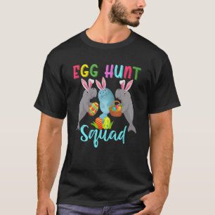 Egg Hunt Squad Three Easter Bunny Manatees Hunting T-Shirt