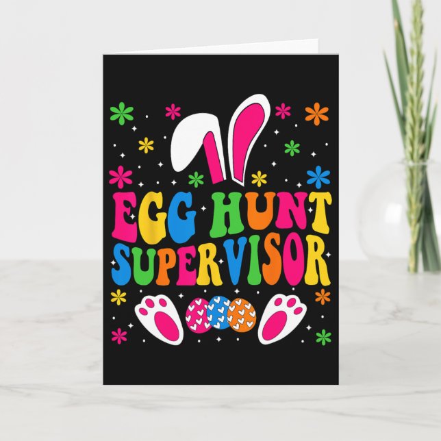 Egg Hunt Supervisor And Egg Hunting Squad Moms Eas Card (Front)