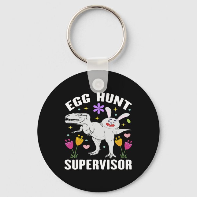 Egg Hunt Supervisor And Egg Hunting Squad Moms Eas Key Ring (Front)