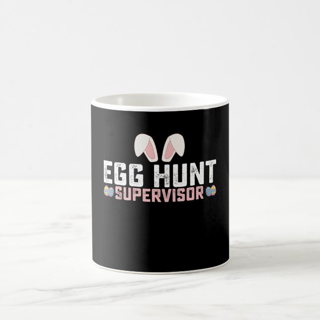Egg Hunt Supervisor Funny Easter Bunny Rabbit Coffee Mug (Center)