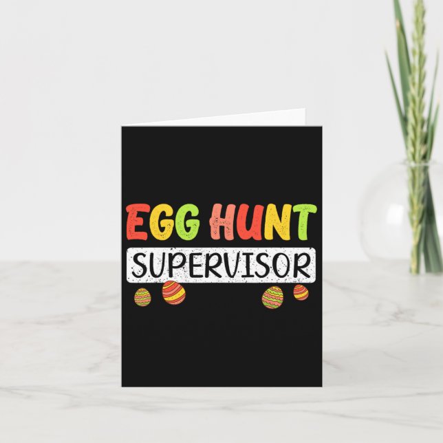 Egg Hunt Supervisor Matching Easter Rabbit Ears Eg Card (Front)