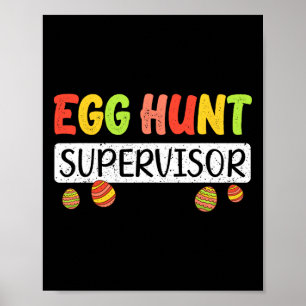 Egg Hunt Supervisor Matching Easter Rabbit Ears Eg Poster