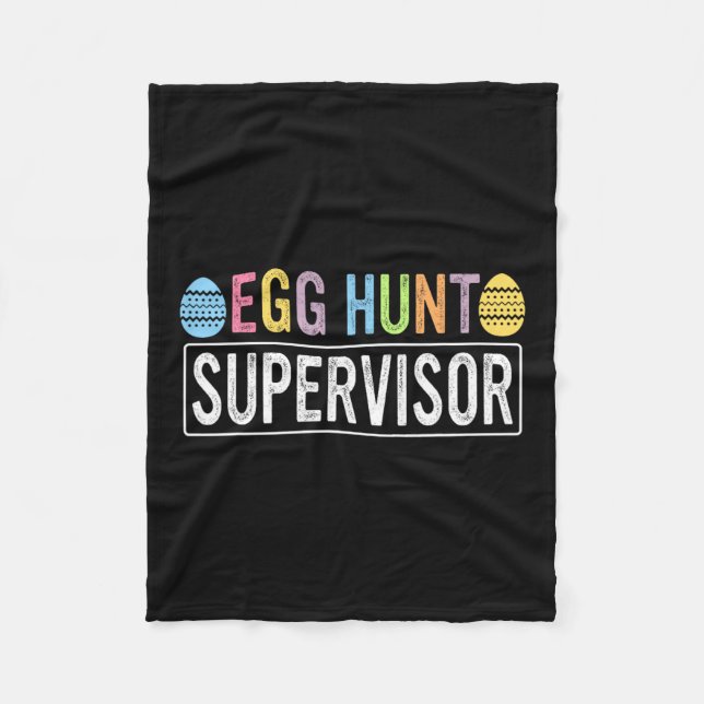 Egg Hunt Supervisor Matching Egg Hunting Mum Dad E Fleece Blanket (Front)