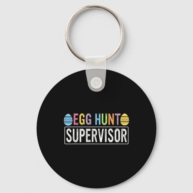 Egg Hunt Supervisor Matching Egg Hunting Mum Dad E Key Ring (Front)