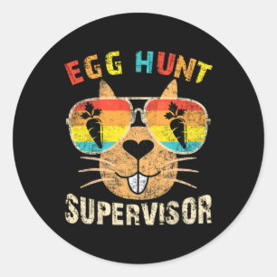 Egg Hunt Supervisor Retro Egg Hunting Party Mum Da Classic Round Sticker
