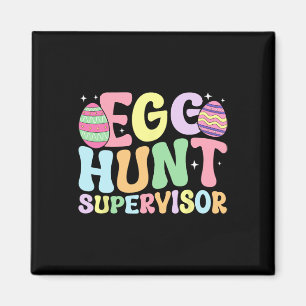 Egg Hunt Supervisor Retro Egg Hunting Party Mum Da Magnet