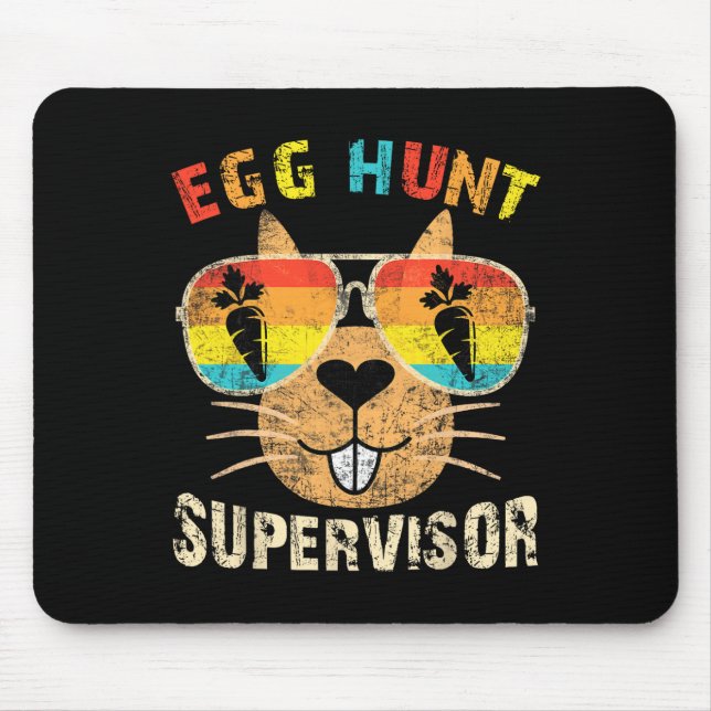 Egg Hunt Supervisor Retro Egg Hunting Party Mum Da Mouse Pad (Front)