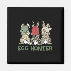 Egg Hunter Bunny Rabbit Hunting Easter Day Toddler Magnet