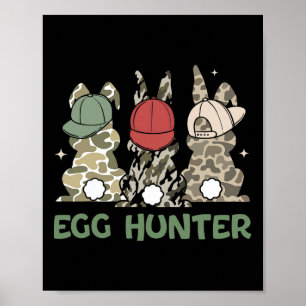 Egg Hunter Bunny Rabbit Hunting Easter Day Toddler Poster