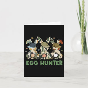 Egg Hunter Bunny With Byckward Cap Hunting Easter Card