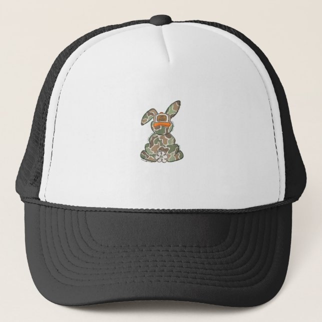 Egg Hunter Camo Easter Toddler Easter Day Camo Eas Trucker Hat (Front)