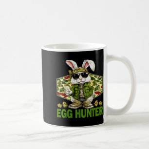 Egg hunter cute rabbit peace sign camo easter coffee mug