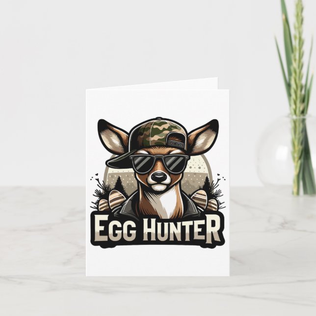 Egg Hunter Deer Buck Backward Cap Deer Hunting Eas Card (Front)