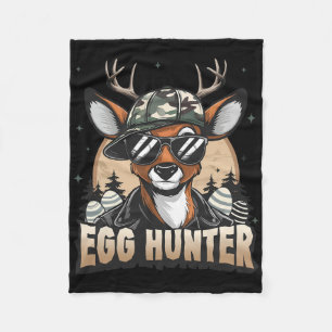 Egg Hunter Deer Buck Backward Cap Deer Hunting Eas Fleece Blanket