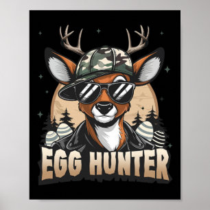 Egg Hunter Deer Buck Backward Cap Deer Hunting Eas Poster