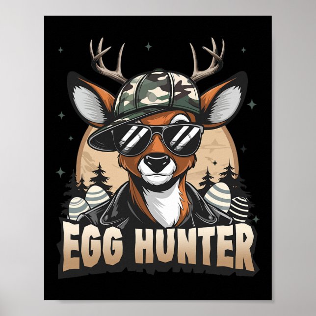 Egg Hunter Deer Buck Backward Cap Deer Hunting Eas Poster (Front)