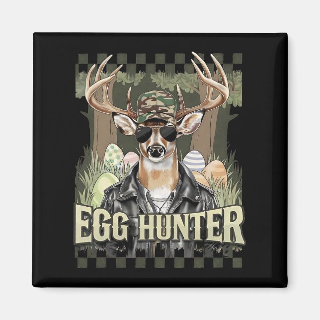 Egg Hunter Deer Buck Byckward Cap Deer Hunting Eas Magnet (Front)