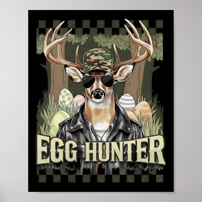 Egg Hunter Deer Buck Byckward Cap Deer Hunting Eas Poster (Front)