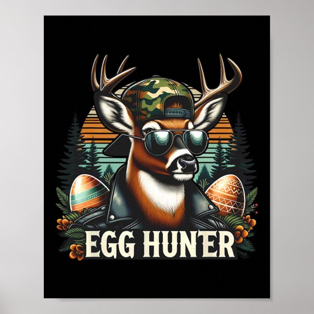 Egg Hunter Deer Buck Byckward Cap Deer Hunting Eas Poster (Front)