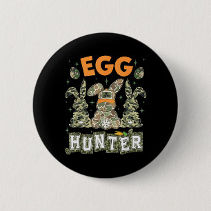 Egg Hunter Deer Buck Camo Cap Deer Hunting Easter 6 Cm Round Badge