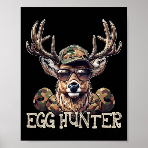 Egg Hunter Deer Buck Camo Cap Deer Hunting Easter Poster