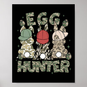 Egg Hunter Deer Buck Camo Cap Deer Hunting Easter Poster