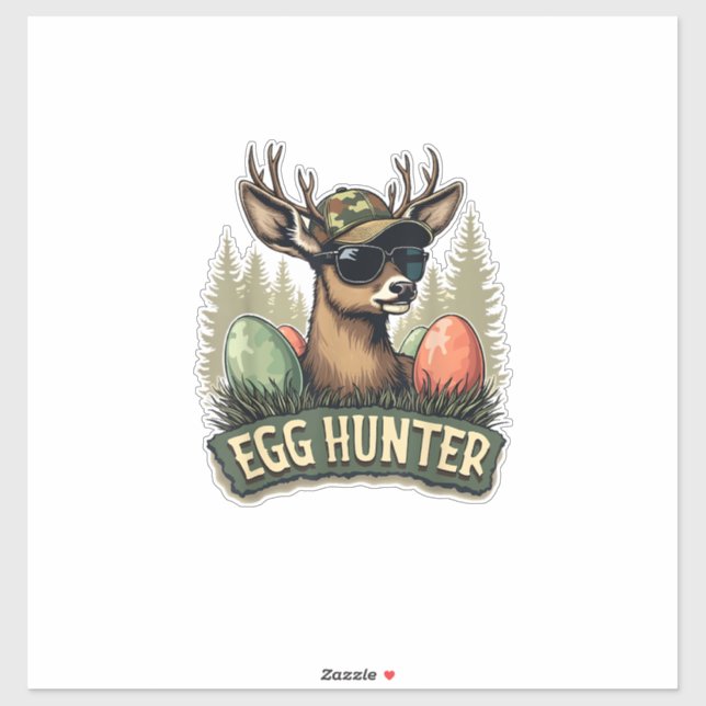 Egg Hunter Deer Buck Happy Easter Day Eggs Boys Ki (Sheet)