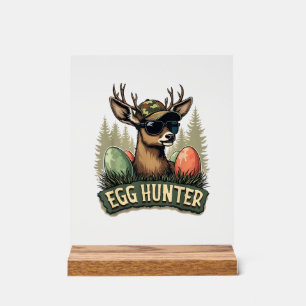 Egg Hunter Deer Buck Happy Easter Day Eggs Boys Ki Acrylic Sign