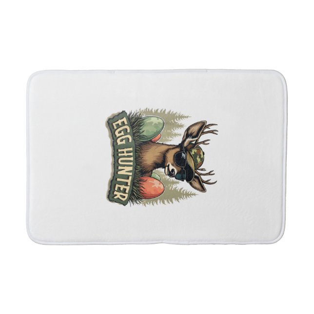 Egg Hunter Deer Buck Happy Easter Day Eggs Boys Ki Bath Mat (Front)