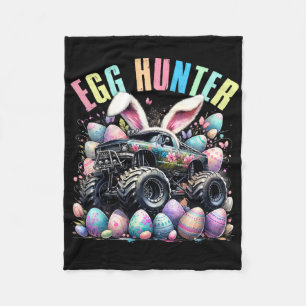 Egg Hunter Easter Day Monster Car Truck Bunny Ears Fleece Blanket