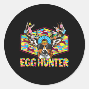 Egg Hunter Easter Deer Camo Buck Sunglasses Boys Classic Round Sticker