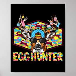 Egg Hunter Easter Deer Camo Buck Sunglasses Boys Poster