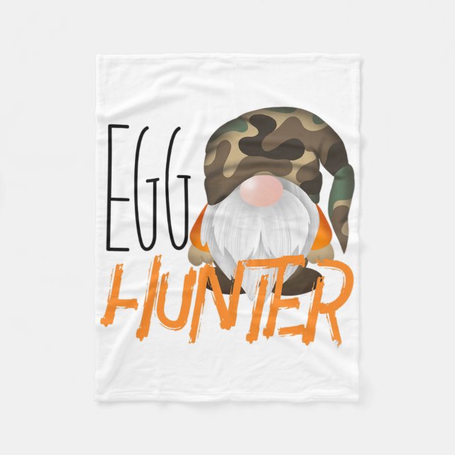 Egg Hunter Easter Egg Hunting Easter Gnome Camoufl Fleece Blanket (Front)