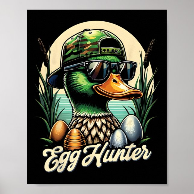 Egg Hunter Funny Easter Duck Egg Hunting  Poster (Front)