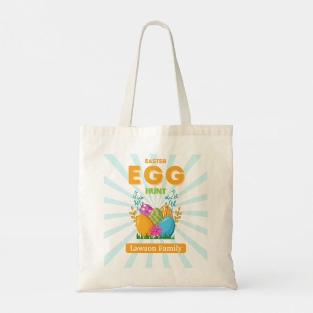 Egg Hunter Personalised Easter Egg Kids Tote Bag (Back)