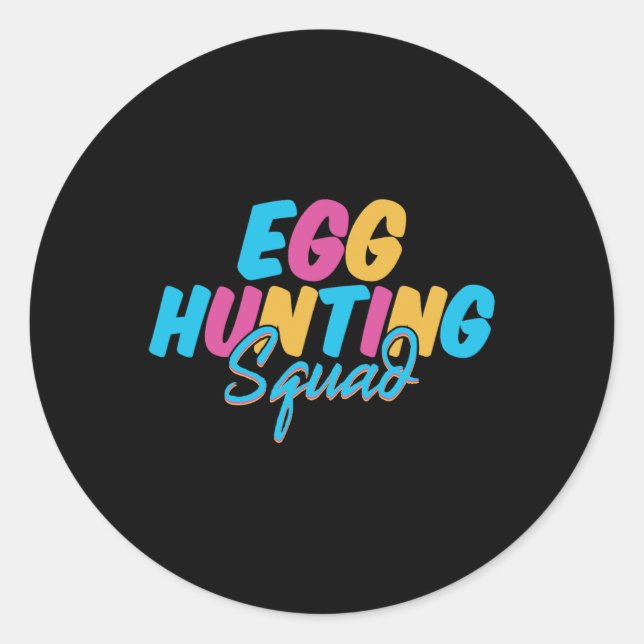 Egg Hunting Squad  Classic Round Sticker (Front)