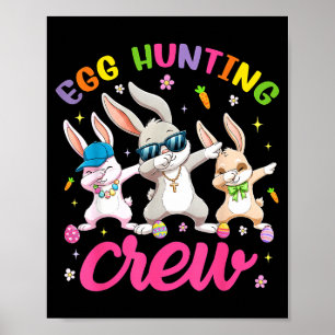 Egg Hunting Squad Crew Family Happy Easter Day Bun Poster