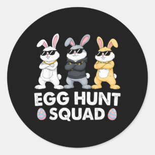 Egg Hunting Squad for Kids Boys Men Women Youth Classic Round Sticker