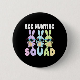 Egg Hunting Squad Funny Easter Bunnies Egg Hunt 6 Cm Round Badge