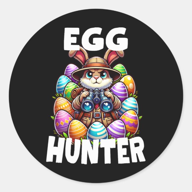 Egg Hunting Squad Graphic Easter Egg Hunt Easter D Classic Round Sticker (Front)